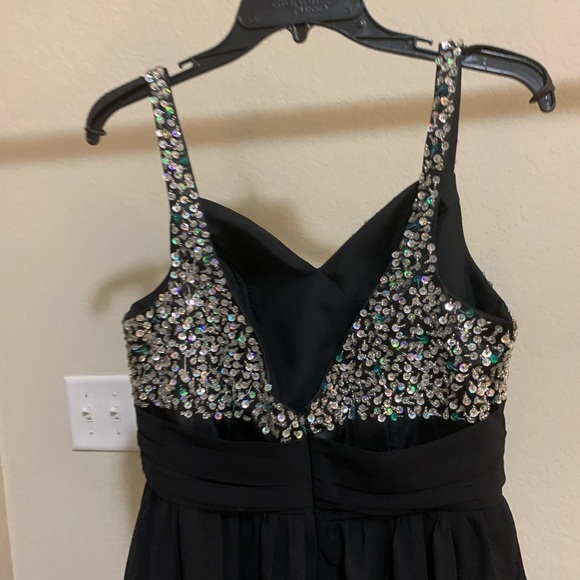 Black Pageant/Prom/Mardi Gras/Formal Dress,beaded, seqiuined, PERFECT - Picture 7 of 11